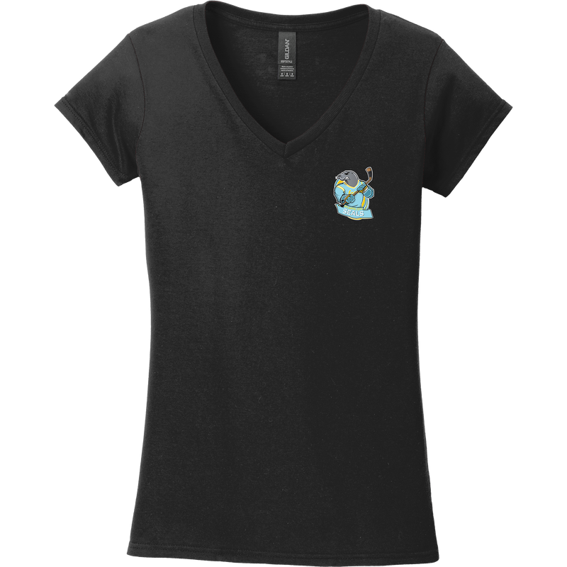 Atlantic City Seals Softstyle Ladies Fit V-Neck T-Shirt